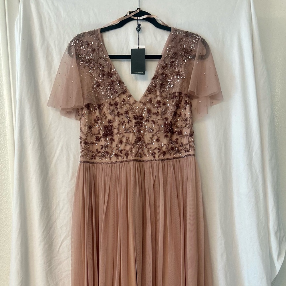 Adrianna Papell Beaded Blush Gown